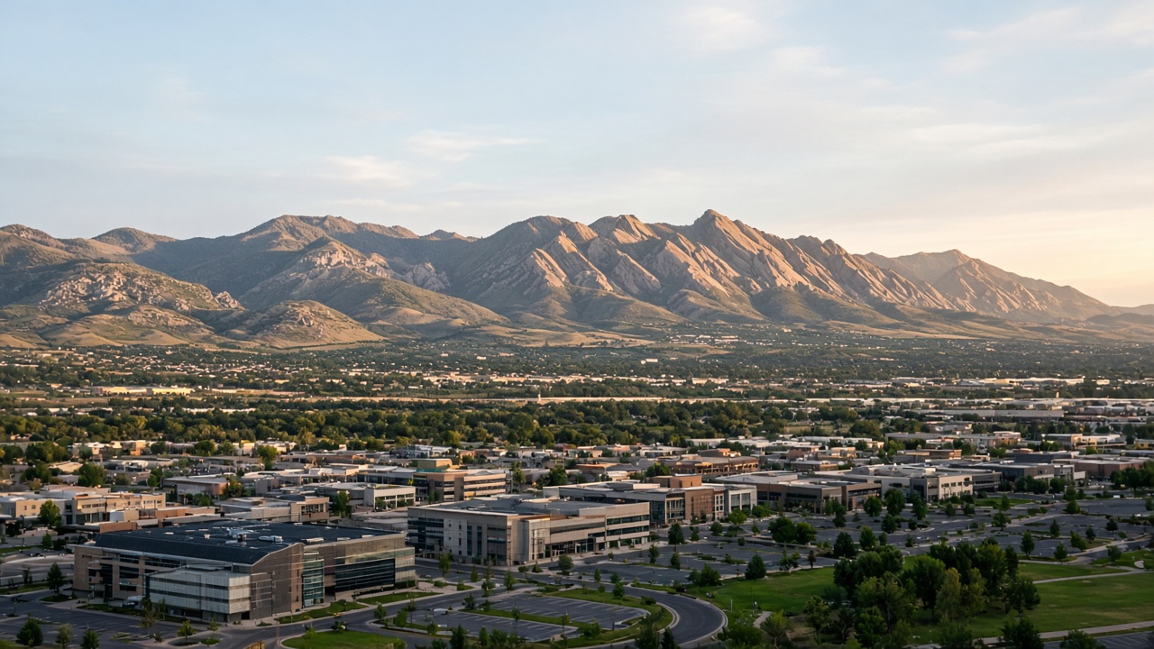 Westminster Colorado city view with Front Range foothills
